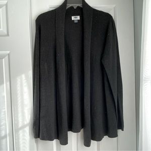 Charcoal gray open front cardigan